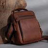 Bolso Cruzado Simple Transfronterizo para Hombre, Bolso de Hombro de Alta Gama para Viajes Diarios, Bolso Multifuncional Casual de Cuero Genuino Piel de Vaca Crazy Horse