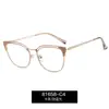 81658 En Stock Venta al por mayor Gafas Metálicas Anti Luz Azul, Moderno Marco Redondo Gafas con Carcasa Brillante para Mujer, Exclusivamente para Ventas Transfronterizas