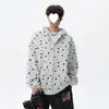 Wukong tiene stock suéter con capucha de punto con estampado completo de estrella retro americano marca moderna unisex sudadera con capucha con cremallera holgada para pareja