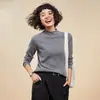 Top de Cashmere de Alta Costura Pronto para Vestir 2026 para Mulheres, Gola Alta Dobrada, Macio e de Gola Alta, Tricô de Cashmere Solto