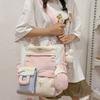 Mochila Dopamina Estilo Japonés 2026 Nuevo Color Dulce Bloques de Color Moda Gran Capacidad Doble Hombro Mochila para Mujeres