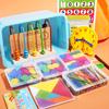 Material didáctico de matemáticas de primer grado de primaria, rompecabezas de geometría, contador de palitos pequeños, caja de herramientas de aprendizaje, traje