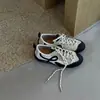 Zapatos de carreras retro, zapatillas de entrenamiento alemanas de bloques de color, zapatillas casuales cómodas y transpirables de cuero genuino para mujer, con cordones, zapatos Forrest Gump, zapatos deportivos