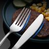 Conjunto transfronteiriço de louça de comida ocidental 1010 faca de aço inoxidável, garfo e colher 20 peças conjunto de bife de hotel faca e garfo Amazon venda quente