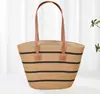 Bolso Tejido de Rafia Estilo Vacaciones Coreanas para Mujer Bolso Tote de Gran Capacidad Estilo Vacaciones de Verano Bolso de Hombro de Celebridad de Internet