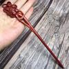 Pasador de Palosanto para Mujer, Pasador Hueco Retro de Traje Tradicional Chino, Pasador del Conejo de la Luna, Pasador Tallado en Madera, Arte en Madera