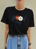 Camiseta Manga Curta Gola Redonda Simples Respirável Camiseta Manga Curta Estampada Estilo Coreano Moda Feminina Casual Adequada para o Verão