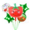 Nuevo juego transfronterizo de 6 piezas de frutas y verduras, globo de película de aluminio, decoración de fondo para fiestas de cumpleaños infantiles