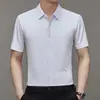 Camisa de Manga Corta Sin Costuras para Hombre 2026 Nuevo Estilo Verano Cuello Campana Casual de Negocios Color Sólido Seda de Hielo Elástica Camisa para Hombre