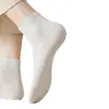 Calcetines antibacterianos de algodón puro para mujer, aptos para todas las estaciones, calcetines de media pantorrilla, sin costuras, transpirables, color liso, versátiles, calcetines Zhuji