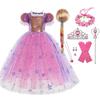 Vestido de princesa de comercio exterior transfronterizo Halloween ropa para niños vestido nuevo lentejuelas pelo largo vestido de princesa pelo largo Princesa una generación