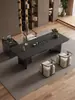 Mesa de Centro de Pizarra de Piedra de Lujo, Juego Moderno de Mesa y Sillas para el Té, Sencillo y Elegante con un Toque de Alta Gama, Mesa para Ceremonia del Té de Oficina, Mesa para Preparar Té