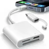 Leitor de Cartão Três em Um com Dupla Interface Tipo C para Apple SD+TF+Carregamento Conversor de Carregamento para Leitor de Cartão de Celular