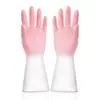 Guantes para Lavar Platos de Color Degradado para Cocina del Hogar Anti-Manchas y Resistentes al Desgaste Guantes para Limpieza y Tareas Domésticas Impermeables y Antideslizantes Guantes de Goma