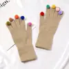 Guantes de invierno para mujer, lindos, para montar, a prueba de frío, cálidos, con pompón, lindos, para otoño e invierno, ciclismo, pantalla táctil, forrados de polar, de algodón