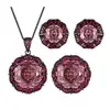 2025 Nueva Joyería Huabi Base de Cobre Chapado en Oro Corte Rosa Rosa Seco Oro Negro Set Piedra Principal 16-10mm