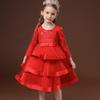 Vestido infantil de estilo europeo y americano transfronterizo, vestido de princesa abullonado de Amazon, vestido de anfitriona de niña de las flores