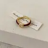 Anillo Color Vino Tinto Esmaltado Goteo Vintage, Estilo Coreano Ins Lujo Ligero Gama Alta Ajustable Perla Diseño de Joyería de Nicho para Mujer