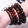 Pulsera de Piedra Ojo de Tigre Rojo Natural Pulsera Punk Genial con Cuentas de Fuego Rojo Pulsera de Piedra Ojo de Tigre Rojo Terminada al por Mayor Lista para Usar