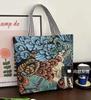 Estilo étnico lona saco grande de lado único jacquard bordado elefante bolsa bolsa de ombro versátil animal padrão bolsa das mulheres