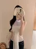 2003 Estilo Suave Deseo Puro Top Transparente sin Espalda Sentido del Diseño Chaleco de Red con Lazo para Mujer Top Ligeramente Transparente Chica Picante