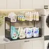 Estante de almacenamiento para encimera de lavadero de balcón, estante de almacenamiento para detergente para ropa junto a la lavadora, estante multifuncional de capas para el hogar para la sala de estar