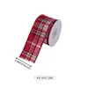 Cinta de lino sintético en stock para decoraciones navideñas, cinta navideña impresa a medida con purpurina, transfronterizo a medida