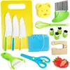 Amazon Conjunto de Facas de Segurança Infantil de 13 Peças, Faca de Fruta de Plástico e Tábua de Corte para Educação Infantil no Jardim de Infância Que Não Machuca as Mãos
