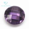 Lote de fábrica de origem 5A redondo roxo vermelho dupla face tartaruga zircão pedra nua dupla camada treliça face cor tartaruga face pedra branca CZ broca