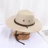 Chapéu de sol masculino para primavera, verão e outono, aba larga, chapéu de cowboy ocidental, chapéu de equitação, chapéu de sol feminino para férias na praia