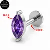 Brinco Stud de Lábio Liga de Titânio F136 Olho de Cavalo Cobre Inlaid Zircônia Osso Túnel Piercing Joia Brinco