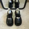 Zapatos de Cuero Negro Estilo Británico para Mujer 2026 Nuevo Otoño Más Vendidos Zapatos para Aumentar la Altura Zapatos JK de Una Sola Pieza Zapatos Mocasines de Suela Gruesa