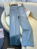 Calça jeans feminina de outono, nova, cintura alta, modelagem slim, versátil, cropped, estilo cigarrete, com design estiloso de strass, perna reta