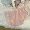 Ruo toranja Seda Gelo nude rede com bolinhas cruzadas sexy renda pura bolha calcinha feminina cintura média bumbum empinado