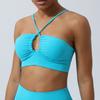 Comércio Exterior Sensação Nua Novo Oco Reúne Sutiã Esportivo Feminino Cinto Fino Cruz Beleza Costas Yoga Fitness Roupa Íntima com Bojo