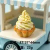 Tarta de Huevo Grande Helado Comida de Simulación Juguete Modelo Paisaje en Miniatura Adornos Llavero Colgante Accesorios para Joyería DIY