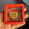 Oro Puro 999 Mismo Estilo que Shuibei Dios de la Riqueza Fortuna Pegatina para Teléfono Móvil 2mg Caja de Regalo Promoción de Transmisión en Vivo Tienda de Oro Regalos al Por Mayor