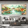 Ponto Cruz memória Jiangnan 2025 nova linha bordado novo estilo chinês antigo sala de estar escritório pintura de paisagem 53 cores