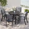Mesas y Sillas de Exterior Hechas de Madera Plástica para Patio y Jardín Exterior, Comedor al Aire Libre, Cafetería de Ocio, y Juego de Mesa y Silla de Madera Anticorrosiva