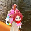 Pingente Chaveiro Menina Pelúcia Cabelo Cacheado Desenho Boneca Cabeça Afro Pingente de Bolsa Prêmio de Máquina de Garra Venda por Atacado