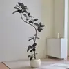 Árbol de Goma Black Diamond Planta Verde Artificial Decoración de Sala de Estar de Lujo de Gama Alta Planta Falsa Biónica Grande de Pie Estilo Wabi-Sabi