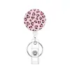 Porta-credencial retráctil de resina epoxi transfronterizo con clip de corazón rosa y lazo para tarjetas de identificación médicas, En stock
