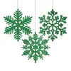 Decoraciones Navideñas de Copo de Nieve Nuevas Transfronterizas de 10 cm Polvo de Plástico Suministros para Decoración de Árbol de Navidad Colgantes