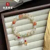 Pulsera de Cuentas Redondas de Jade de Seda Dorada Hotan de Xinjiang Natural para Mujer Exquisita DIY Multi-Gema Pulsera de Cuentas Ábaco Prosperidad Suerte