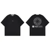 Camiseta Casual Unisex de Manga Curta Marca Tendência Cruzada Pedra Casal Retro Americano Caimento Solto