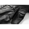 Blackhoop Marca Americana de Moda Chaqueta de Piel Sintética Abrigo Negro para Hombres y Mujeres Diseño de Pareja Elegante Chaqueta Biker B15