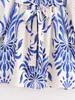 Vestido estampado largo de manga larga con cinturón decorativo para mujer, estilo europeo y americano, novedad de verano 2024, venta al por mayor