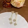 Pendientes de Corazón de Circonita Super Brillantes, Lujo Accesible y de Gama Alta, Pendientes de Dos Formas de Usar, Pendientes de Aguja de Plata, Populares Pendientes de Corazón de Melocotón para Mujer