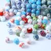 Contas vitrificadas para doces 10mm furo reto contas de cerâmica contas soltas acessórios para pulseira diy contas de cerâmica Jingdezhen atacado