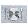 Manteles individuales tejidos de PVC ecológico para restaurante de hotel, resistentes al calor y antideslizantes, manteles de mesa sin lavado, posavasos, tejido fino, colores mixtos